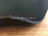 Safety Soft Black Rubber Flooring Sheet Fine Ribbed for Commercial / Industrial
