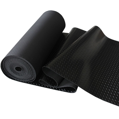 Anti Slip Black Garage Rubber Mat Flooring Custom Pattern Corrugated Fine Ribbed Grooved Coin Rubber Sheet (Bảng cao su tiền xu được nghiêng)