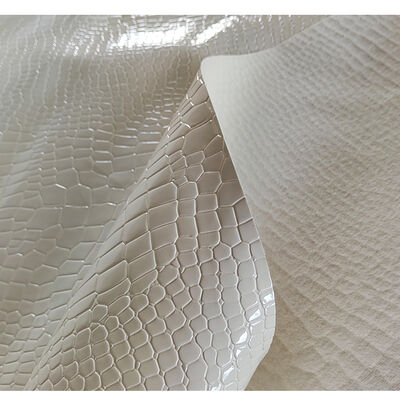 Vải da thật dập vân cá sấu dày 1.35mm màu đen bán buôn cho giày, túi xách, thắt lưng, ví